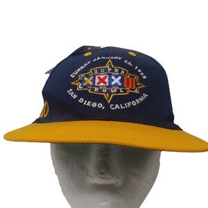 Super Bowl 1998 San Diego Cap Hat Blue Gold NFL NOS Vintage Broncos Packers New